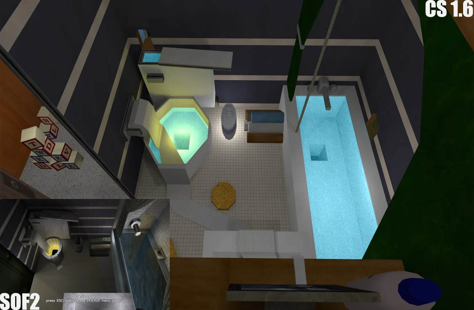 de_bigfreakinhouse_beta2 для CS 1.6 — тактики, точки, .nav и оптимизация карты — скриншот 7