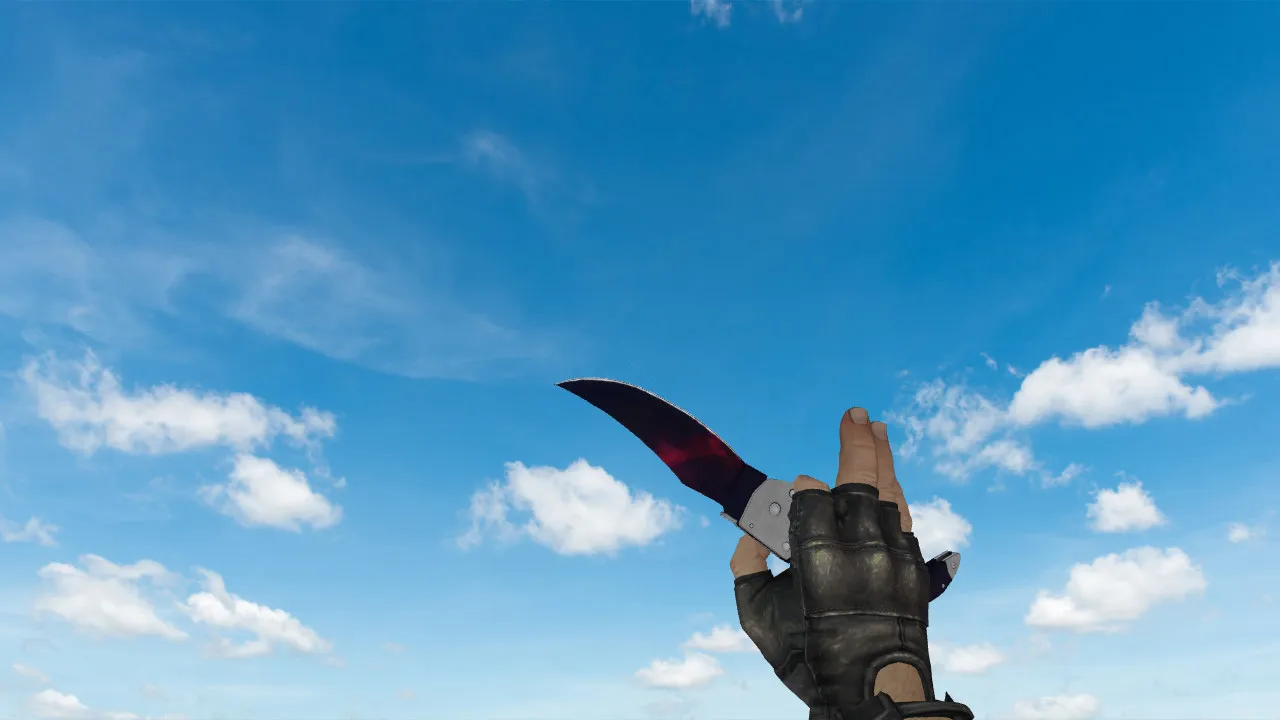 Скачать Модель ножа «Falchion Doppler Phase 1» v_ для CS 1.6: p_ w_ модели, звуки и анимация осмотра - Скриншот