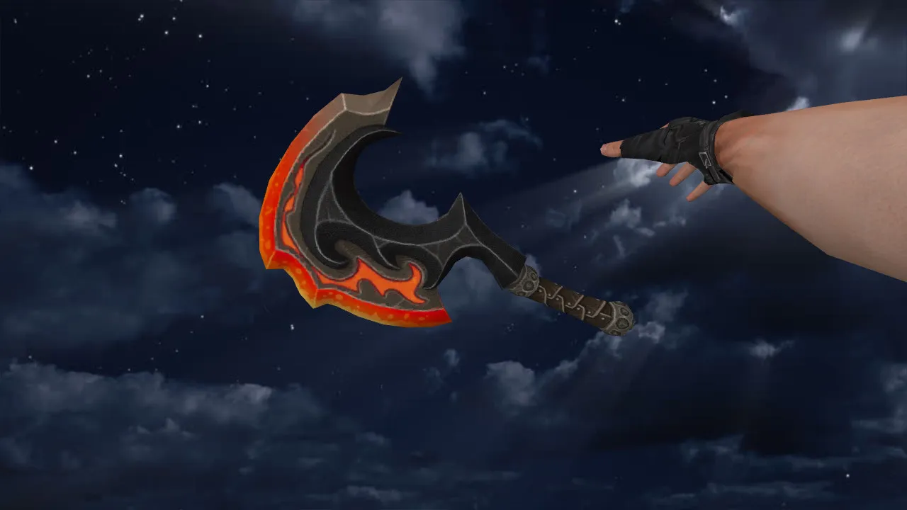 Скачать Модель ножа «Chaos Knight Hook» v_ для CS 1.6: p_ и w_ версии, звуки, анимация осмотра, текстуры и настройка - Скриншот