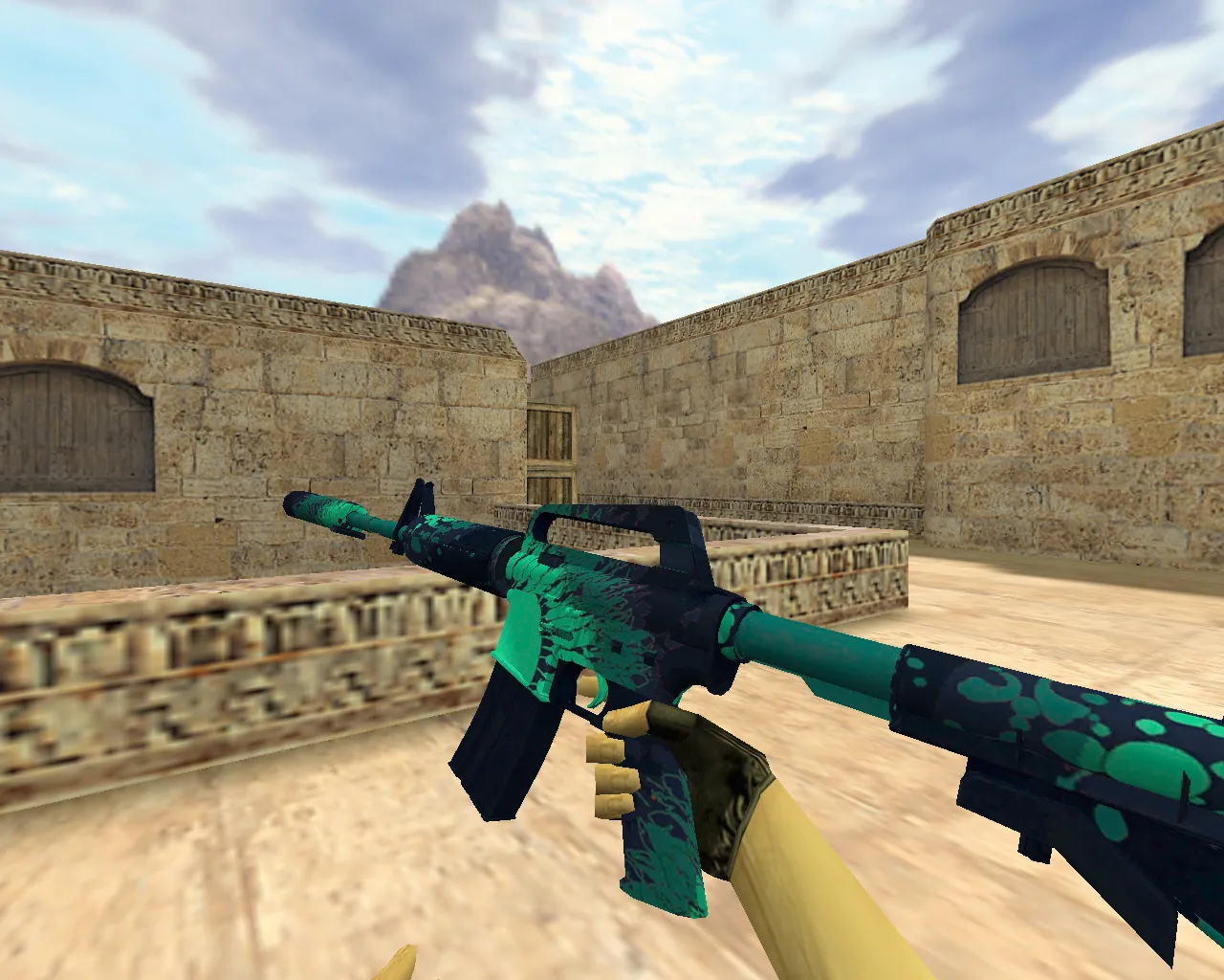 Скачать Модель «М4А1 Падение Икара» v_m4a1 для CS 1.6: p_ и w_ модели, звуки, анимация осмотра - Скриншот