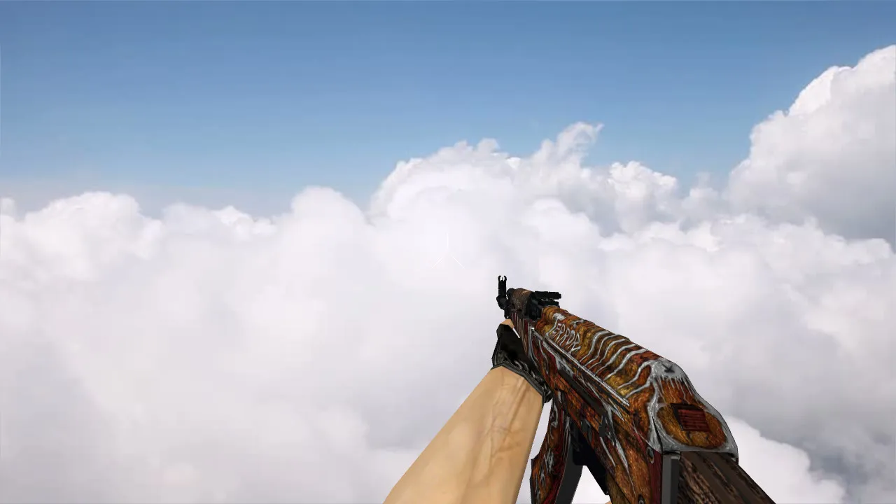 Скачать Модель v_ak47 АК-47 Scarecrow для CS 1.6: p_ и w_ версии, звук, анимация осмотра, текстуры - Скриншот