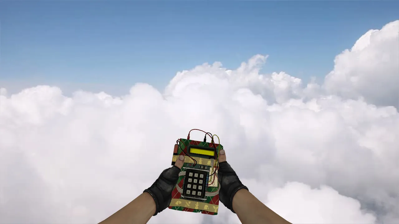 Скачать Модель v_c4 «Новогодняя бомба из CS:GO» для CS 1.6: точный вид, звуки, анимация осмотра и текстуры - Скриншот