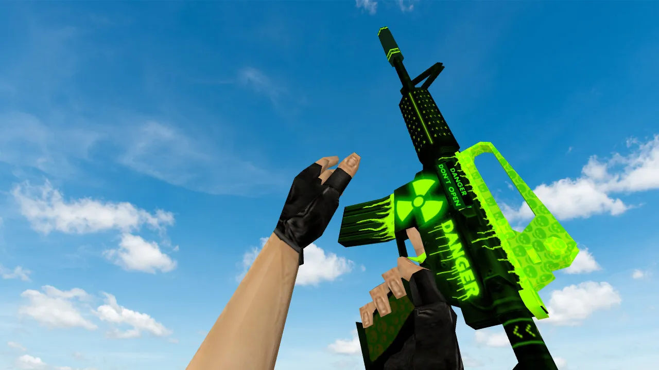Скачать Модель v_/p_/w_ M4A1 Default M4A1 Nuclear Leek для CS 1.6: звуки, осмотр, текстуры - Скриншот