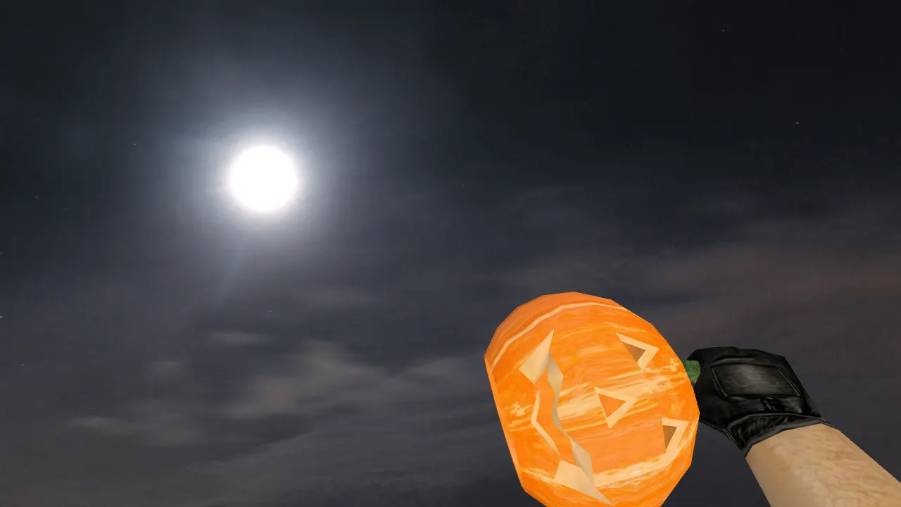Скачать Модель гранаты «Grenade Pumpkin» v_ для CS 1.6: звуки, анимация осмотра и текстуры - Скриншот