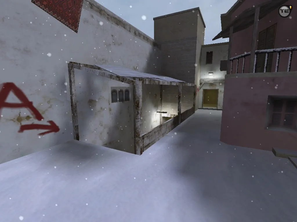 Скачать css_miragewinter_go: DE карта для CS 1.6 с балансом сторон, точками и .nav для ботов - Скриншот