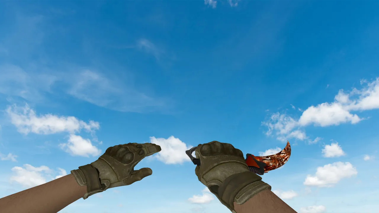 Скачать v_karambit_autumn_explosion, p_ и w_ модель ножа «Karambit Autumn Explosion» для CS 1.6 с анимацией осмотра и звуками - Скриншот