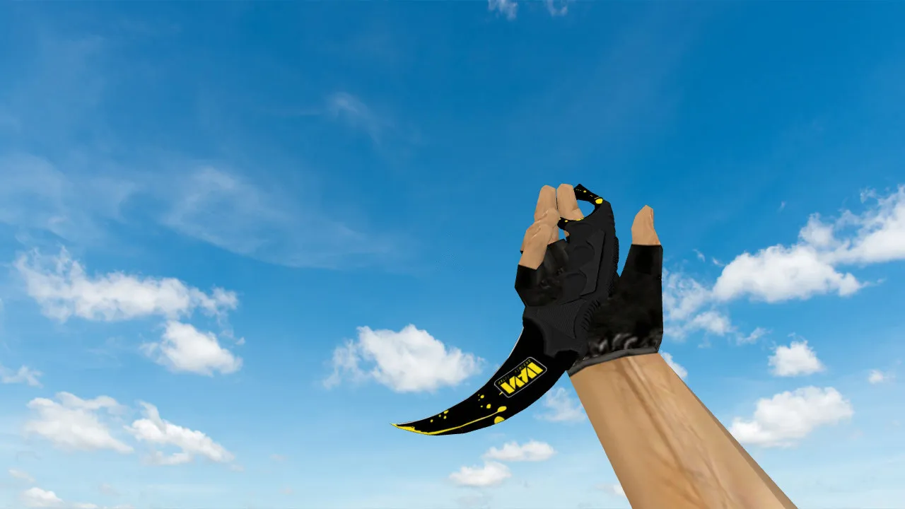 Скачать Модель ножа «Karambit Navi» v_knife_p в CS 1.6: звуки, анимация осмотра, качество текстур и точный вид - Скриншот