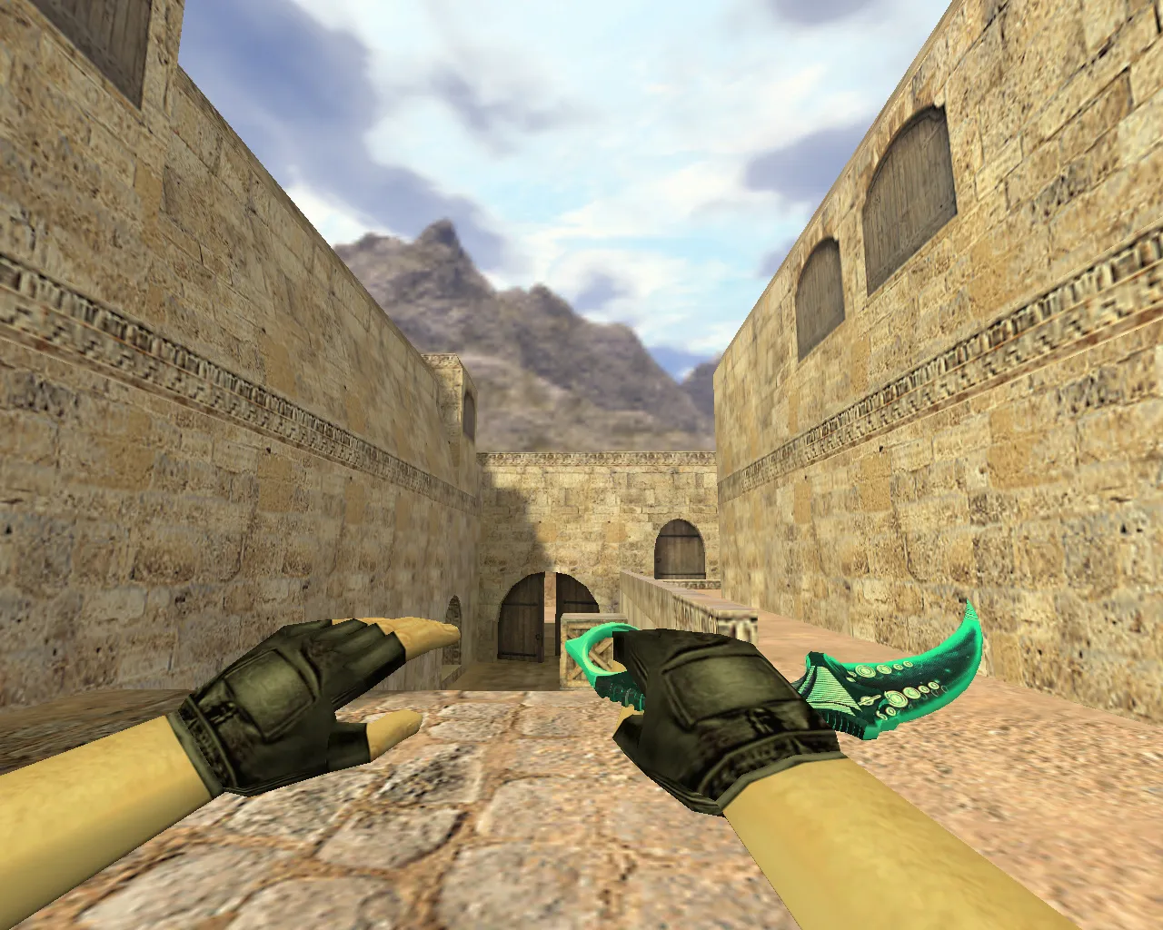 Скачать v_knife_kerambit_blue мечтатель: модель керамбита для CS 1.6 с анимацией осмотра и звуками - Скриншот