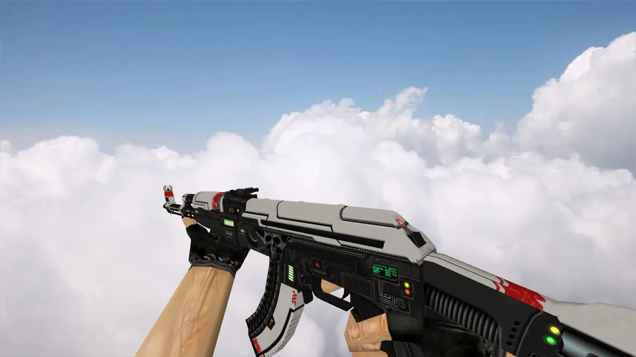 Скачать Модель «AK-47 Sci Fi Red» v_ p_ w_ для CS 1.6: звуки, осмотр, текстуры и анимации - Скриншот