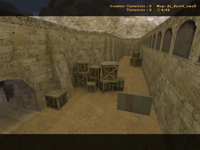 Скачать de_dust4_small для CS 1.6: карта для быстрых раундов, баланс сторон, точки и оптимизация - Скриншот
