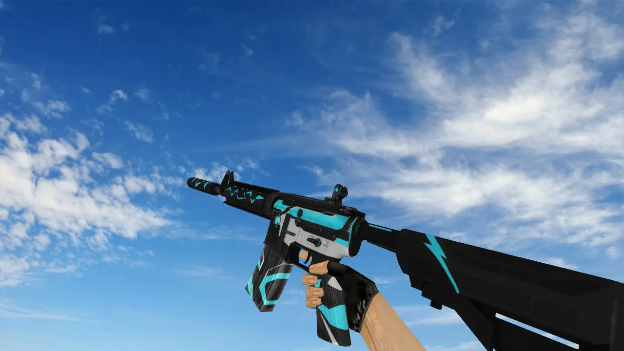 Скачать Модель M4A4 Dramcore Redux 3 v_m4a1 для CS 1.6: звуки, анимация осмотра, текстуры и настройка под сервер - Скриншот