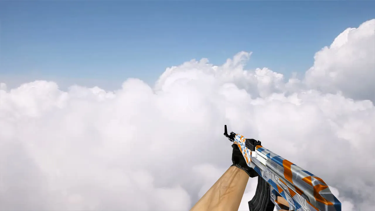 Скачать Модель v_ak47 p_ak47 w_ak47 «Default AK-47 Whiteout Edition» для CS 1.6: звуки, анимация осмотра, текстуры, качество - Скриншот