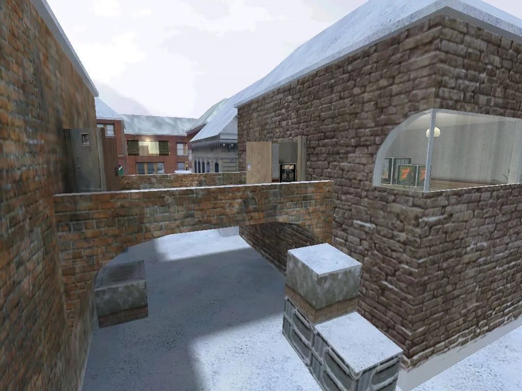 Карта de_inferno_winter для CS 1.6 - Зимняя версия классики — скриншот 7