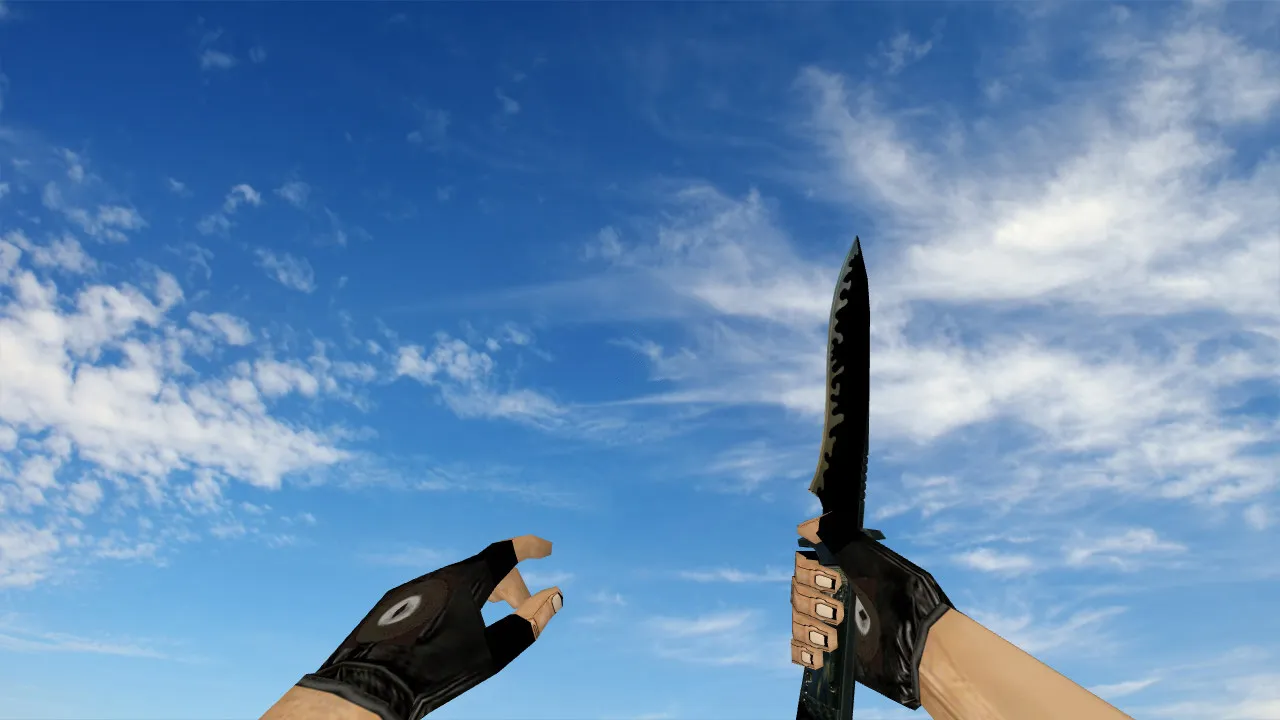 Скачать Модель Default Knife Black для CS 1.6: v_ и w_ нож, звуки, анимации осмотра и качество текстур - Скриншот