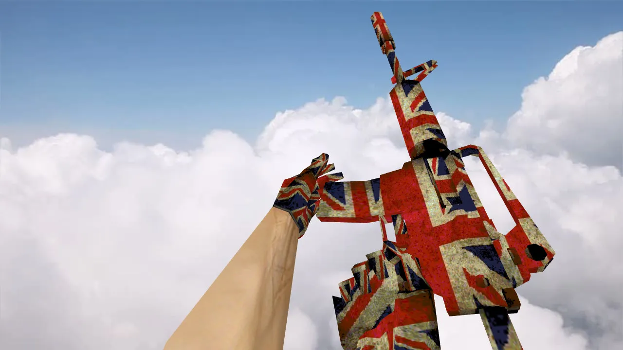 Скачать Модель M4A1 Great Britain (v_, p_, w_) для CS 1.6: звуки, анимация осмотра, текстуры - Скриншот