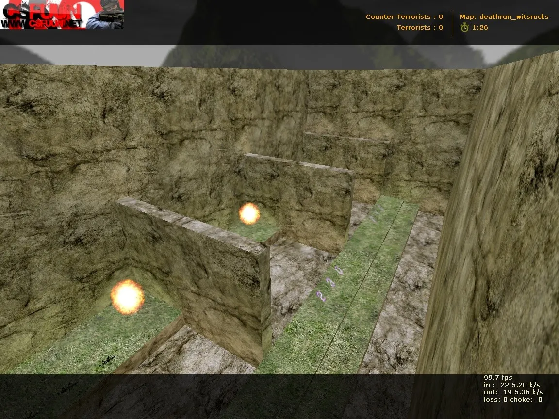 Скачать deathrun_witsrocks для CS 1.6: карта Deathrun, точки заразы и тайминги, .nav для ботов, оптимизация - Скриншот