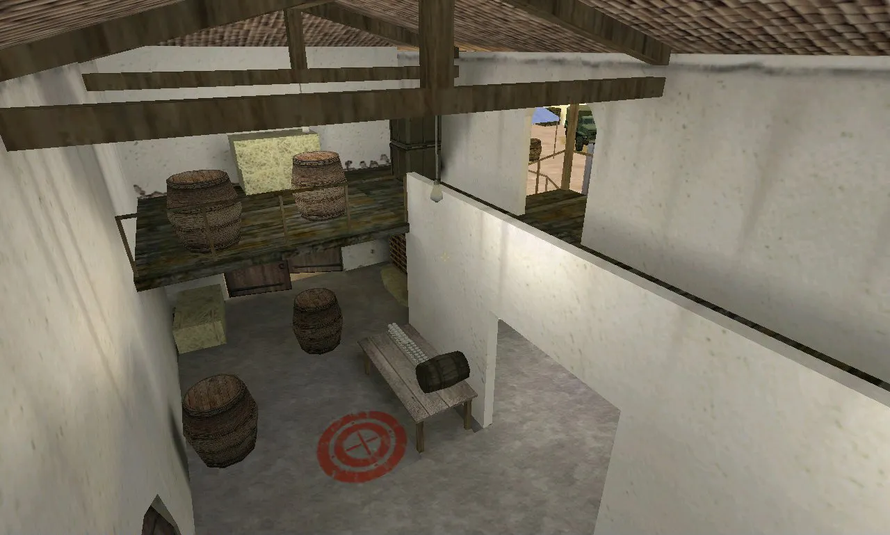 Скачать de_17b_hacienda карта для CS 1.6: тактики за Т и КТ, точки, .nav и оптимизация - Скриншот