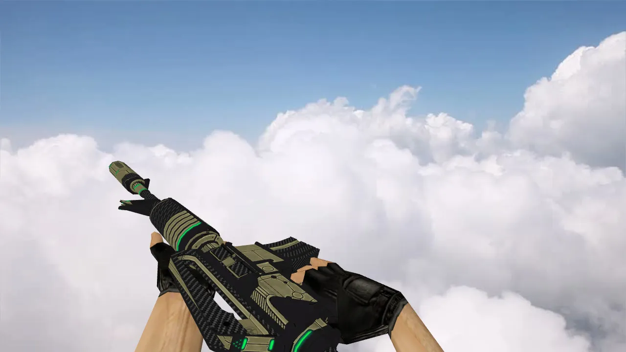 Скачать Модель M4A1 Cyber v_ для CS 1.6: звуки, анимация осмотра, качество текстур и точный вид в игре - Скриншот