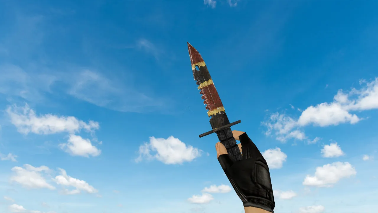 Скачать Модель ножа M9 Bayonet BS Snake v_model / p_model / w_model для CS 1.6: звуки, анимация осмотра, текстуры и качество - Скриншот