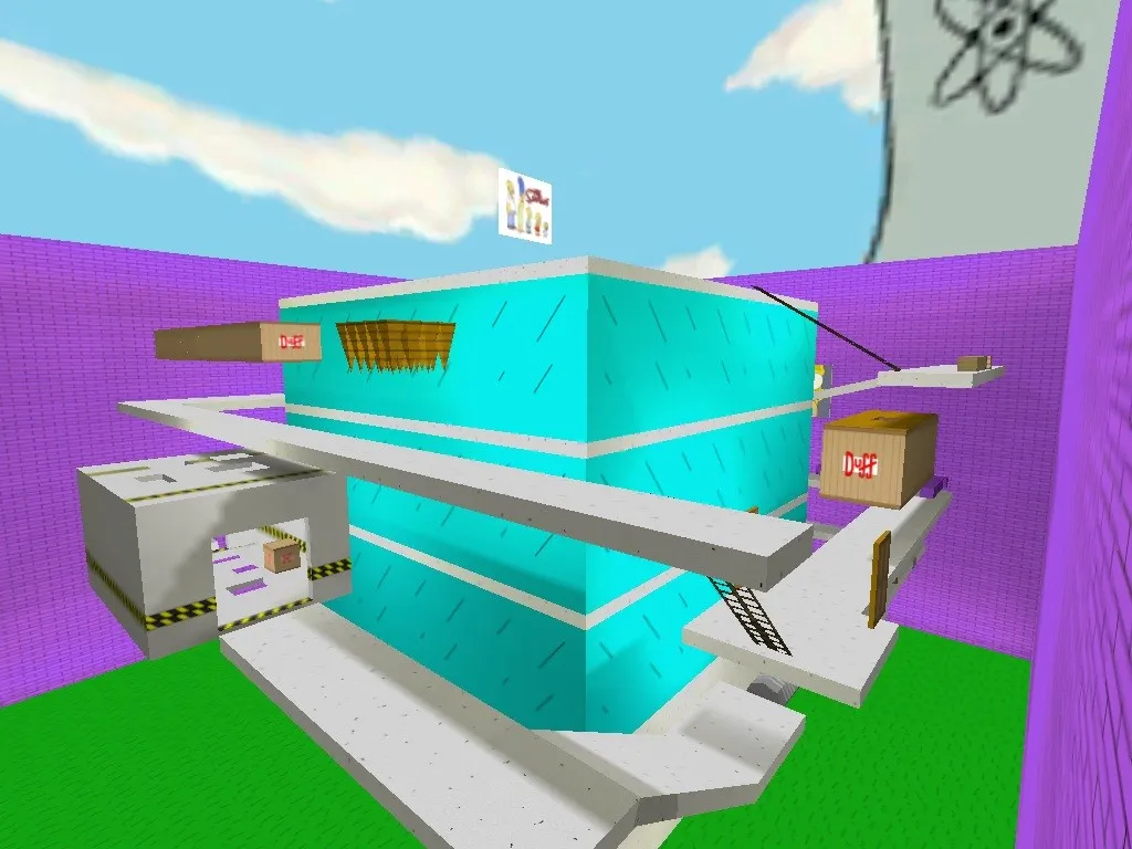 Скачать deathrun_simpsons_world для CS 1.6: карта Deathrun, точки, боты, оптимизация и настройка - Скриншот