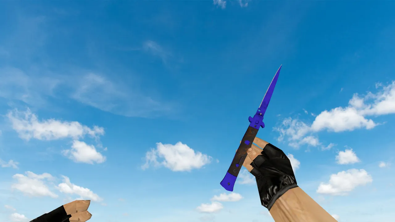 Скачать Модель ножа «Stiletto Sapphire» v_model p_model w_model для CS 1.6: звуки, анимация осмотра, качество текстур - Скриншот