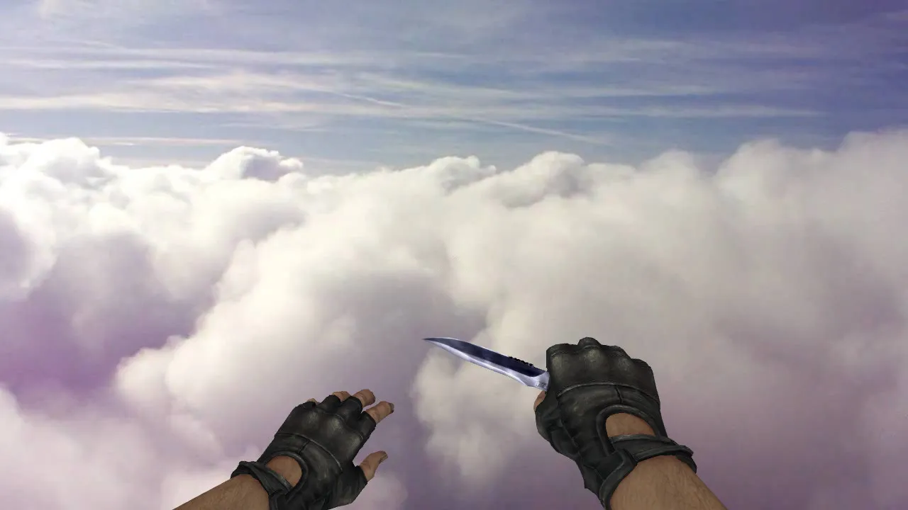 Модель ножа CS 1.6 «CS 1.5 knife on CSGO animations» v_ и p_ модели, звуки и анимация осмотра — скриншот 3
