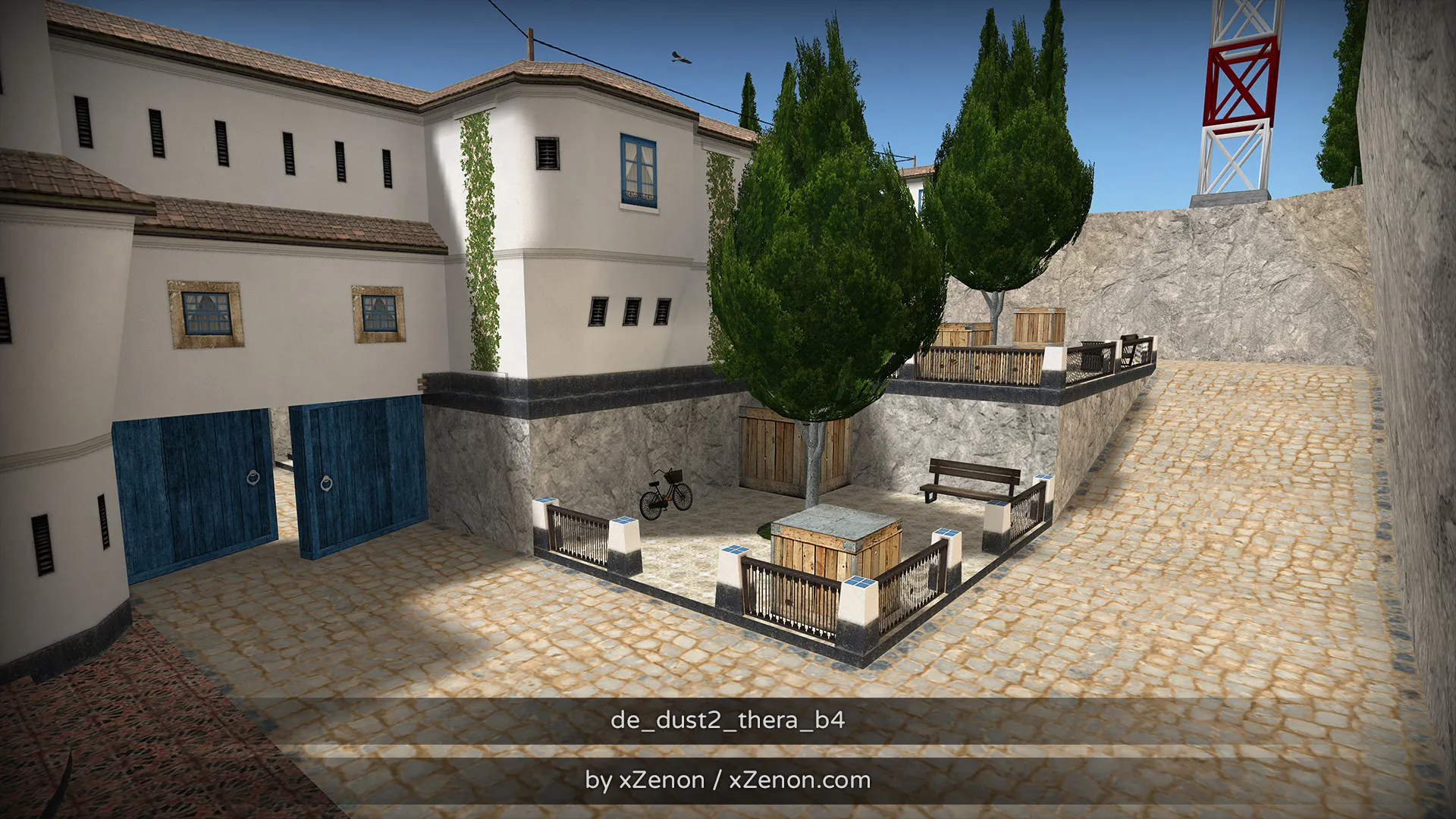 Скачать Карта de_dust2_thera_b3 для CS 1.6: тактика за CT и T, точки, маршруты, боты (.nav), оптимизация - Скриншот