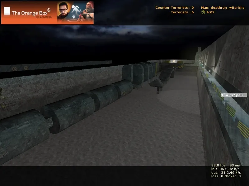 Скачать deathrun_witsbricks для CS 1.6: карта deathrun, баланс сторон, тактики за TR/CT и быстрый вход без вирусов - Скриншот