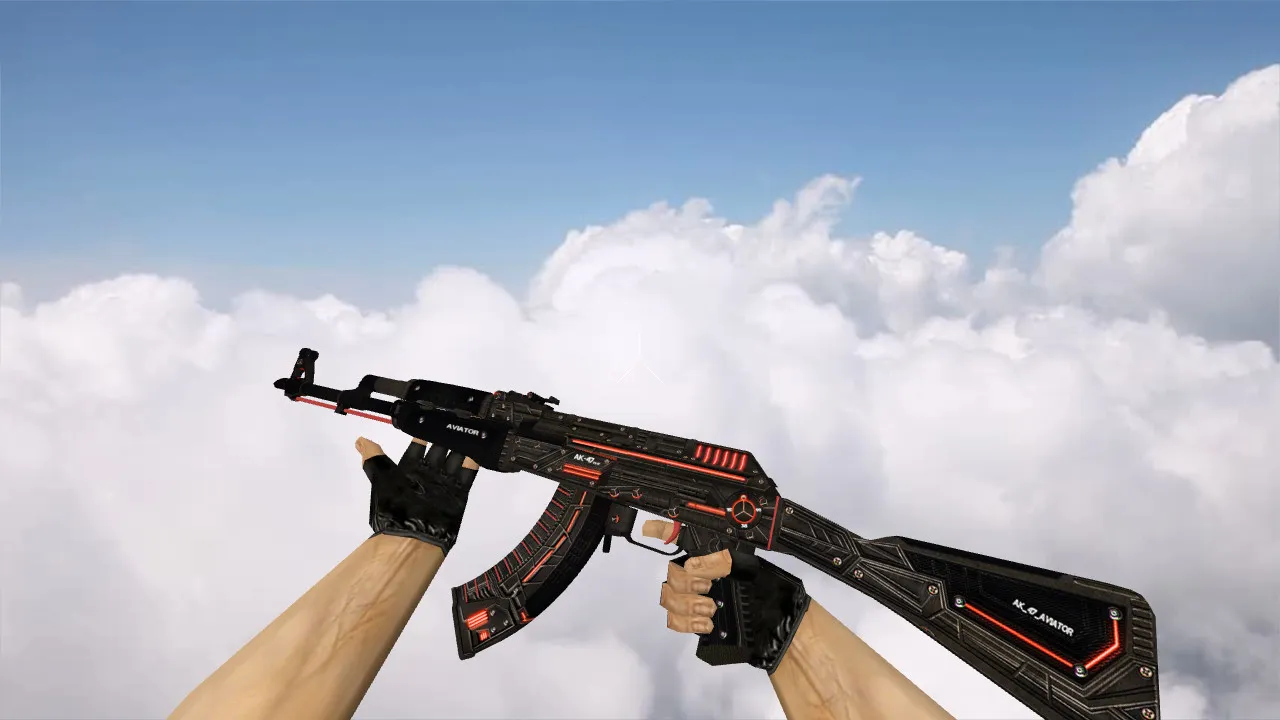 Модель AK-47 Aviator для CS 1.6 - Качественные текстуры и анимация — скриншот 1