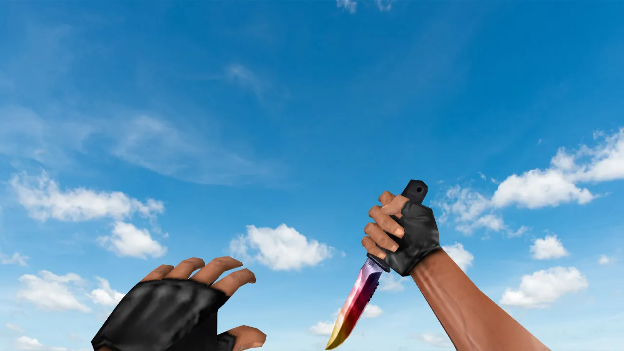 Скачать Модель ножа «Faded Sog Knife» v_ и p_ для CS 1.6: точный вид в руке, звуки, анимация осмотра - Скриншот