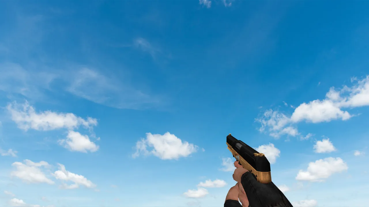Пак моделей оружия Golden Weapon Pack для CS 1.6: v_, p_, w_ модели, звуки, анимация осмотра и настройки качества текстур — скриншот 8