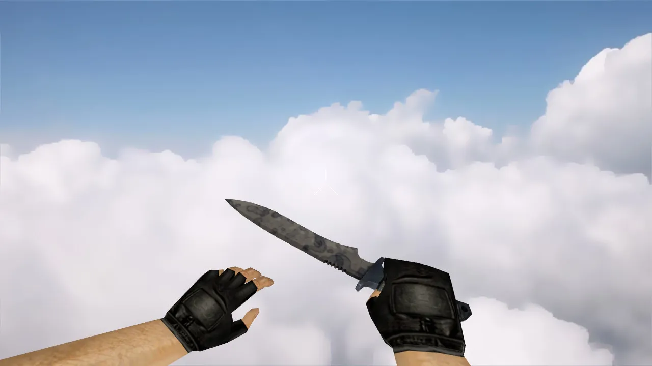 Скачать Модель ножа v_knife_patina для CS 1.6: p_ и w_ версии, звук, анимация осмотра и текстуры - Скриншот