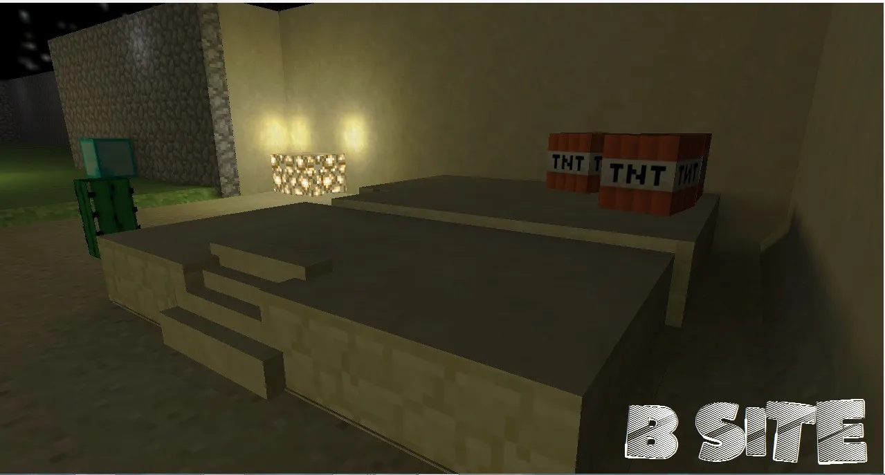 Карта de_minecraft_j_final для CS 1.6 - Стратегические точки и оптимизация — скриншот 11