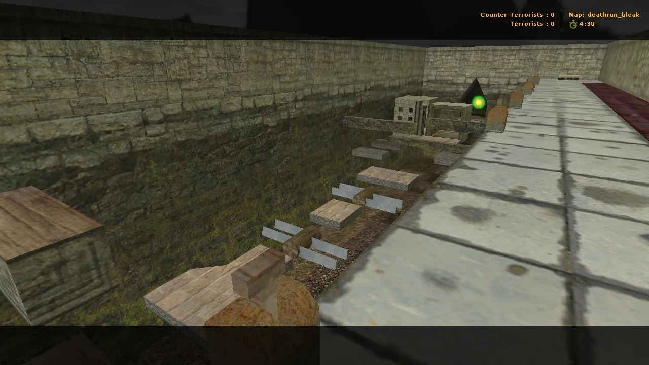 Скачать deathrun_bleak для CS 1.6: карта deathrun, точки, маршруты и .nav для ботов - Скриншот