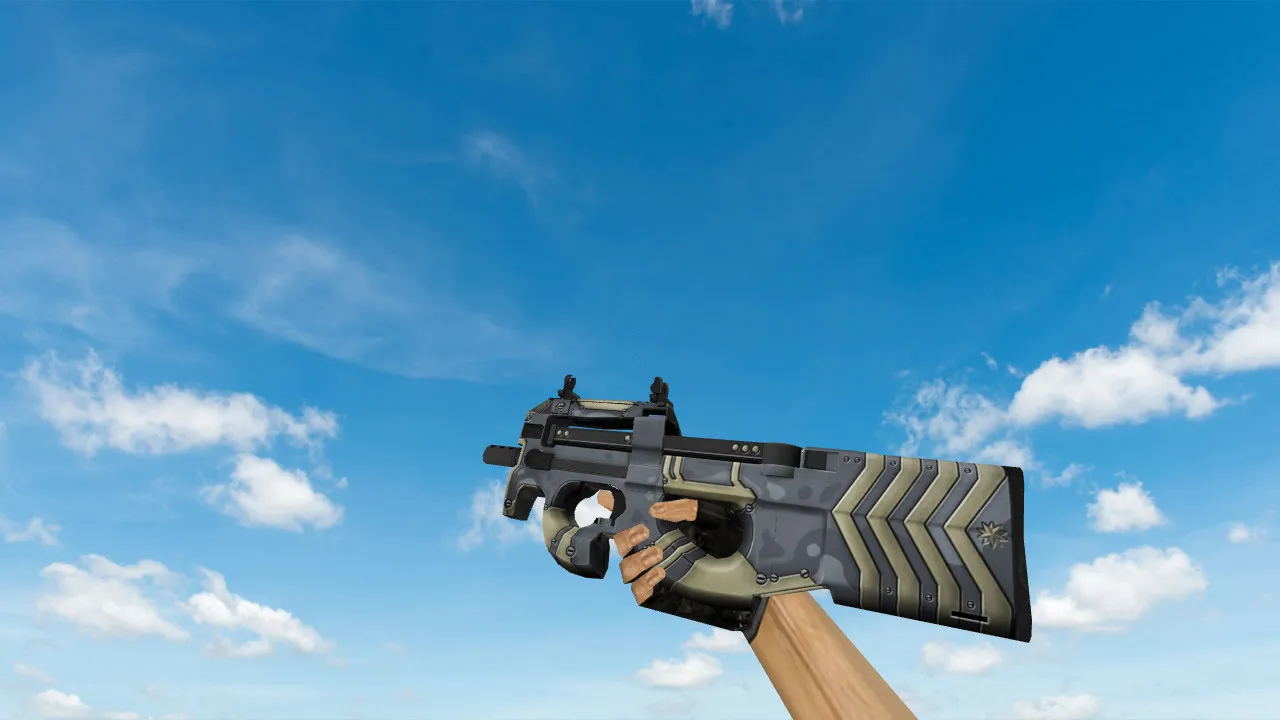 Модель P90 The Silver для CS 1.6 - Уникальные текстуры и анимация — скриншот 1