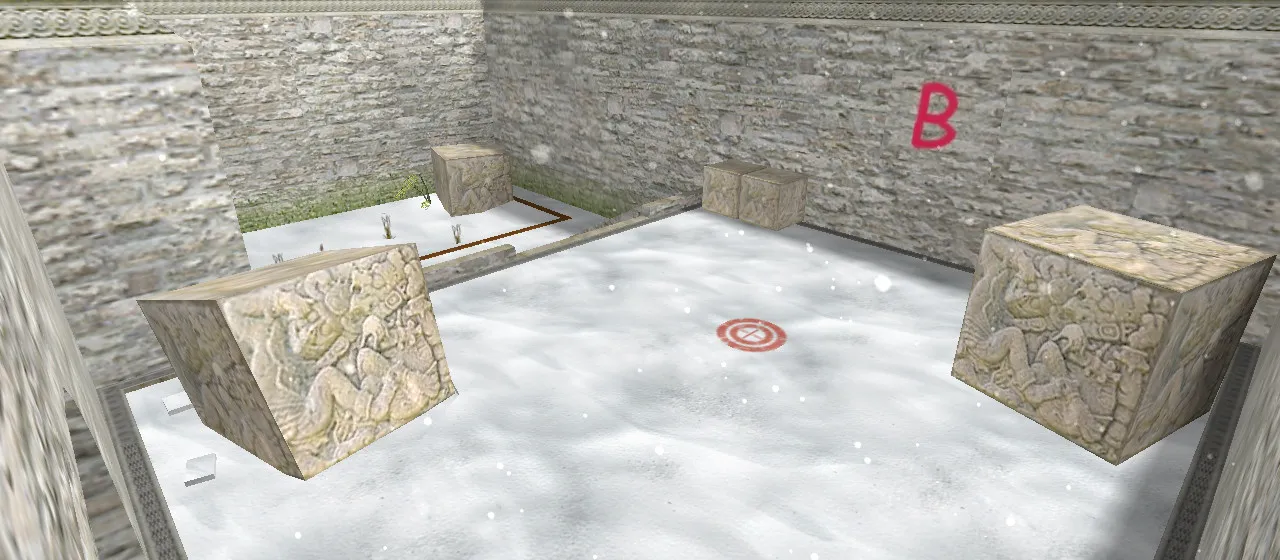 Скачать de_aztec_winter для CS 1.6: карта DE, зимний скин, точки под клатчи, .nav и оптимизация - Скриншот