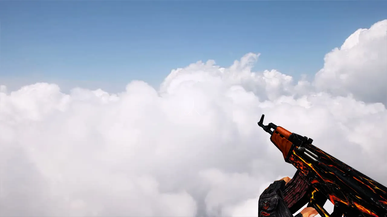 Скачать Модель v_ и p_ Default AK-47 Fire для CS 1.6: звуки, анимация осмотра, текстуры, установка в папку models - Скриншот