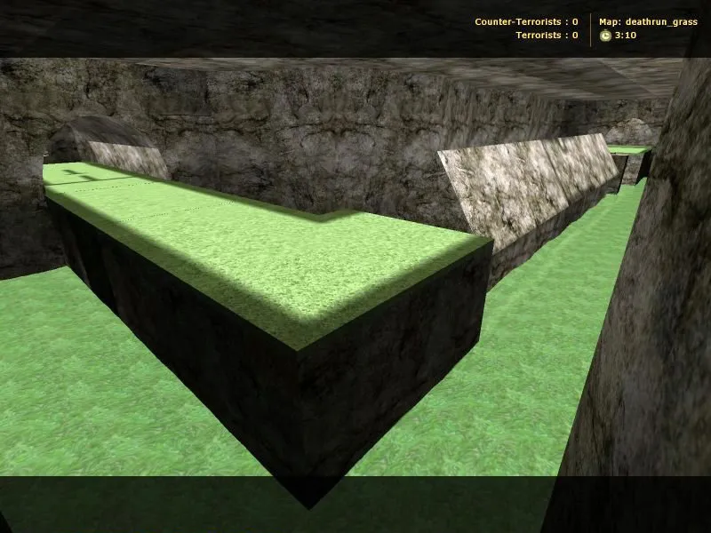 Скачать deathrun_grass для CS 1.6: карта deathrun, баланс сторон, .nav для ботов, оптимизация wpoly/epoly - Скриншот