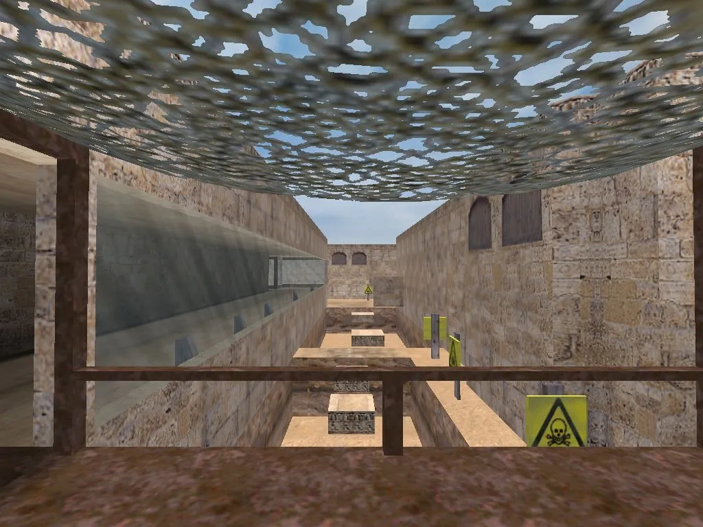 Скачать deathrun_dustroad для CS 1.6: боты, ловушки и точки — deathrun карта с навигацией для ботов - Скриншот