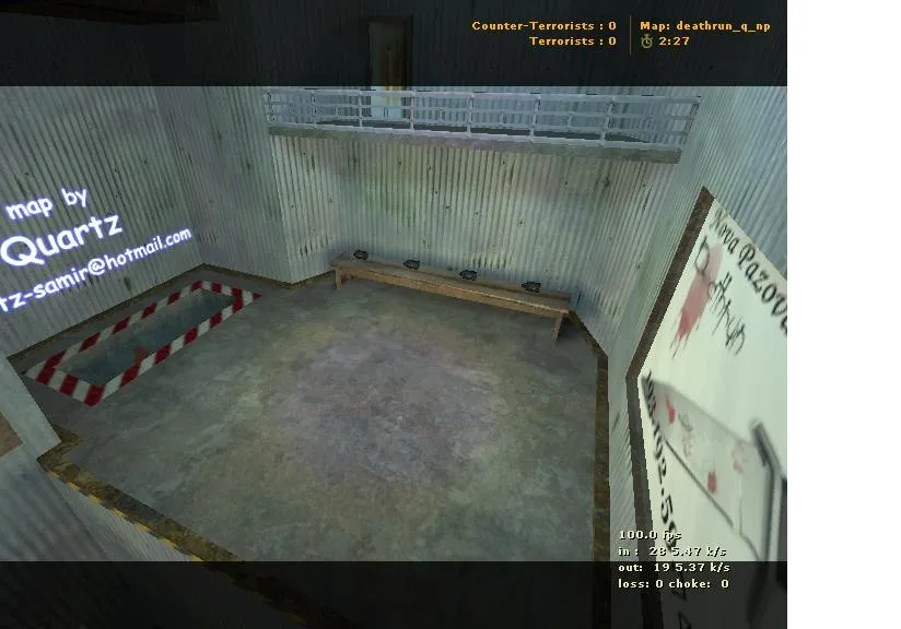 Скачать deathrun_q_np для CS 1.6: карта deathrun, тактика за терр и CT, точки, .nav, оптимизация - Скриншот