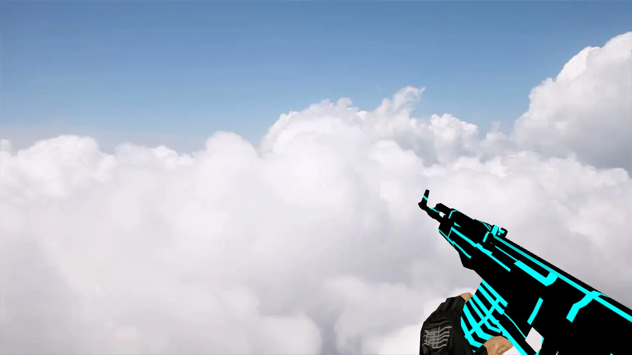 Скачать Модель «Default AK-47 Blue Lines» v_model для CS 1.6: звуки, анимация осмотра, текстуры и качество - Скриншот