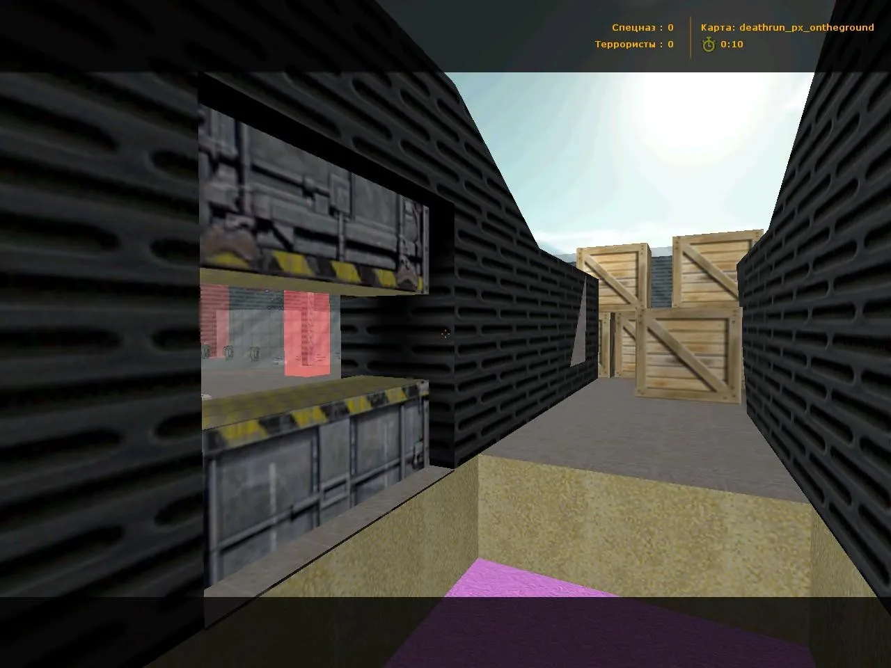 Скачать deathrun_px_ontheground для CS 1.6: тактика для Т/КТ, точки, настройка ботов и оптимизация карты - Скриншот