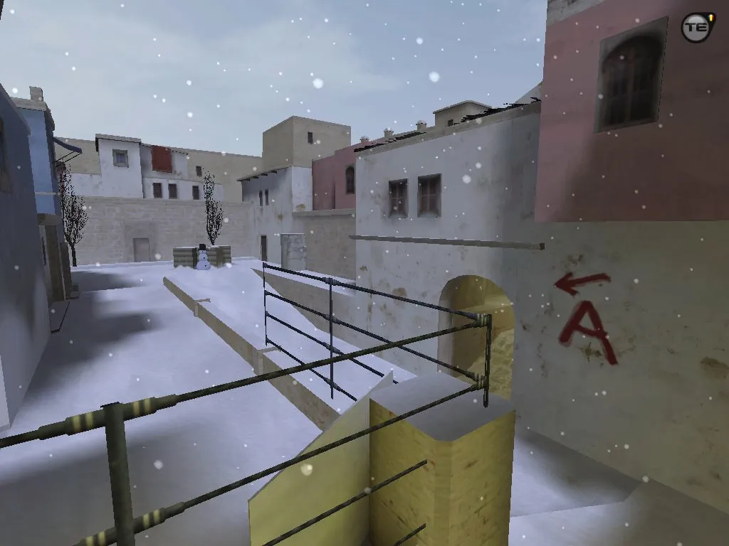 Скачать css_miragewinter_go: DE карта для CS 1.6 с балансом сторон, точками и .nav для ботов - Скриншот