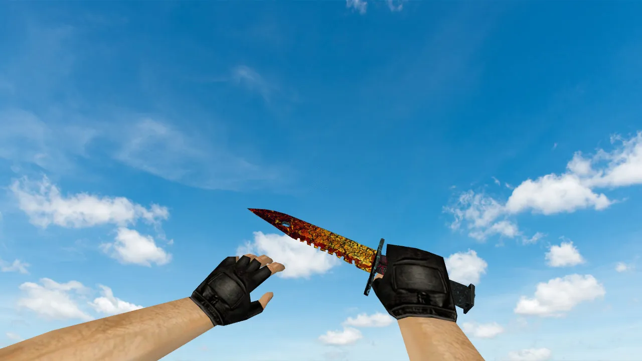 Скачать Модель ножа v_M9 Bayonet Armageddon для CS 1.6: p_ и w_ модели, звук, анимация осмотра и качество текстур - Скриншот