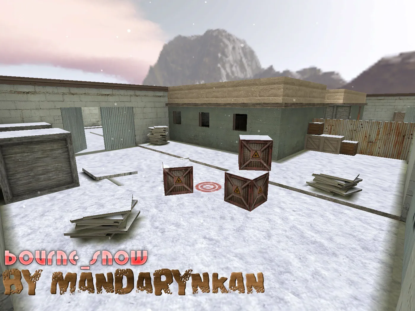 Скачать de_bourne_snow для CS 1.6: тактика, точки, навигация ботов и оптимизация wpoly/epoly - Скриншот