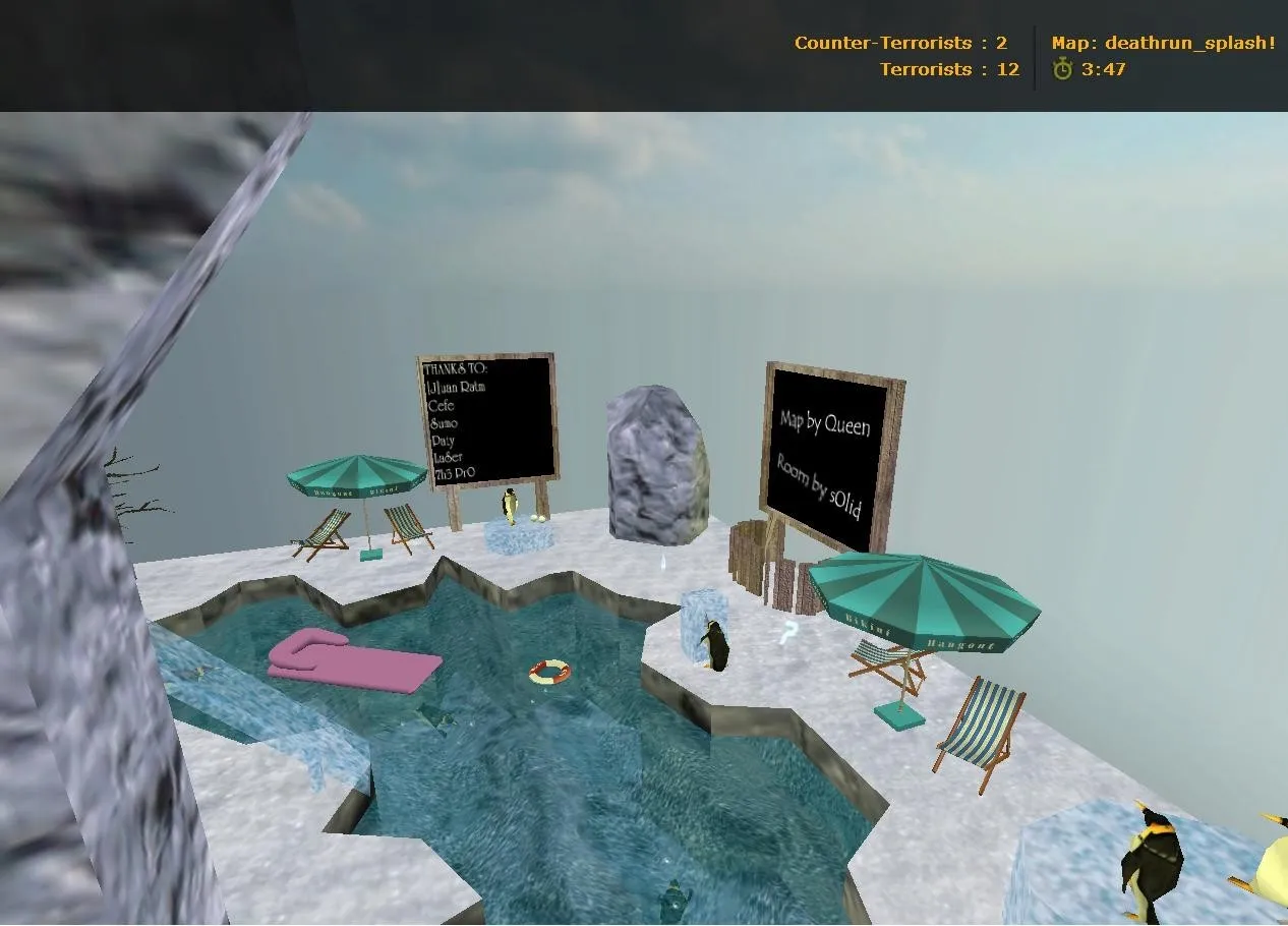 deathrun_splash! для CS 1.6: карта с ловушками, точками и .nav для ботов — скриншот 5