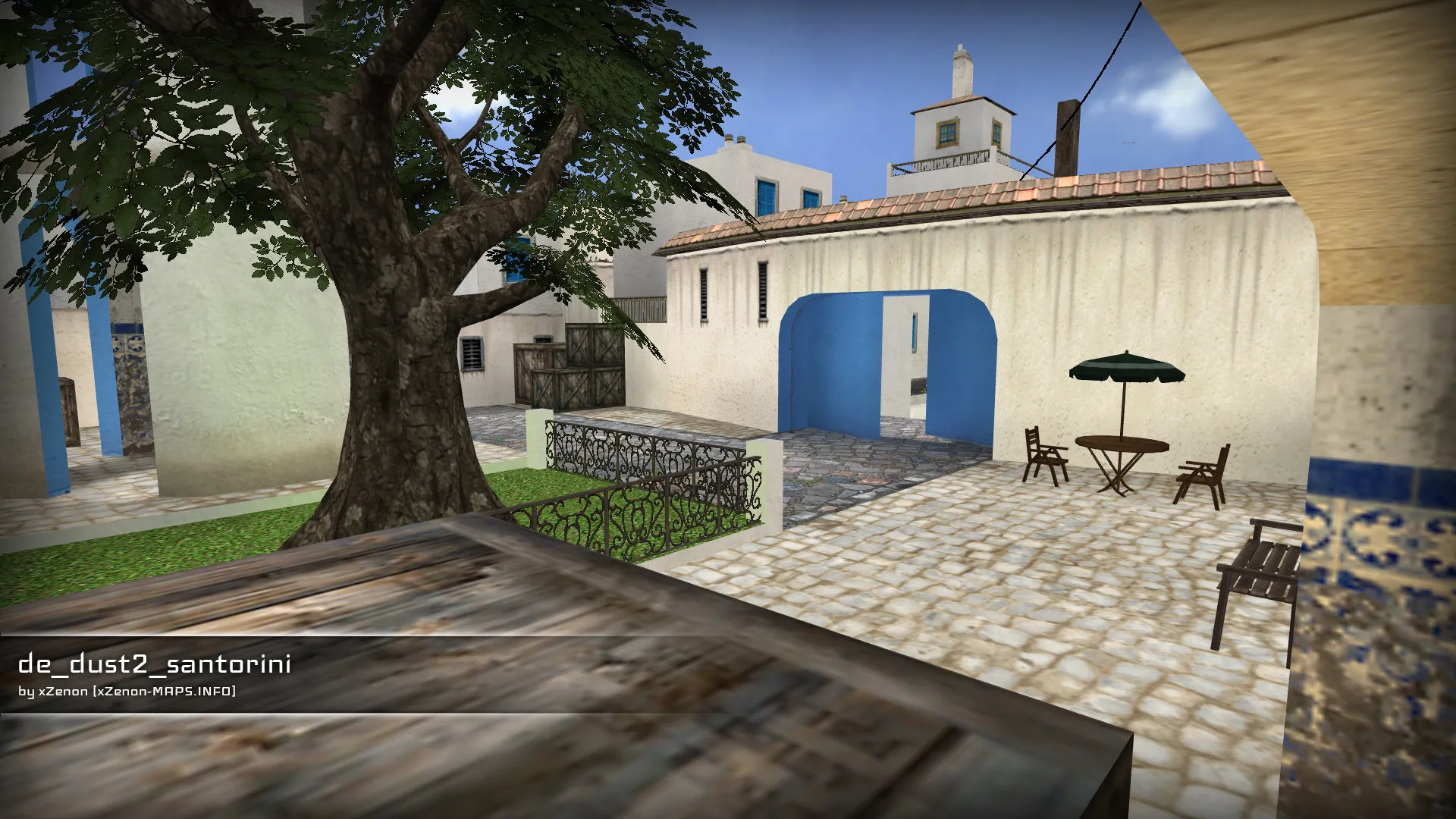 Скачать de_dust2_santorini_b2 — DE карта для CS 1.6: точки, маршруты, .nav и оптимизация wpoly/epoly - Скриншот