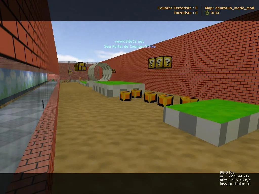 Скачать deathrun_mario_mad — карта для CS 1.6: ловушки, тайминги, точки игроков и боты - Скриншот
