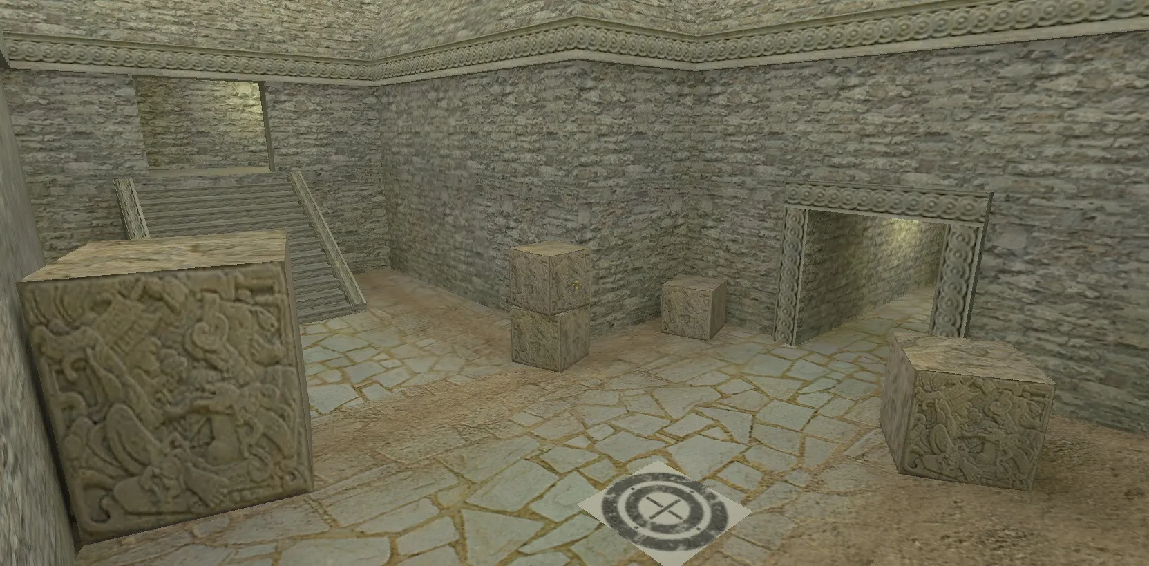 Скачать de_aztecx для CS 1.6 — карта для праков и катки, баланс сторон, тактические точки, .nav и оптимизация - Скриншот