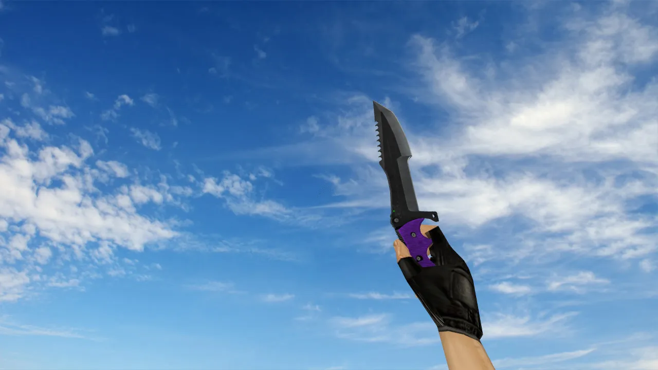 Скачать Модель охотничьего ножа Knife «Ультрафиолет» для CS 1.6: v_, p_, w_, звук, анимация осмотра, текстуры - Скриншот